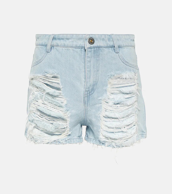  Dion Lee Dion Lee Distressed High-rise Denim Shorts 
