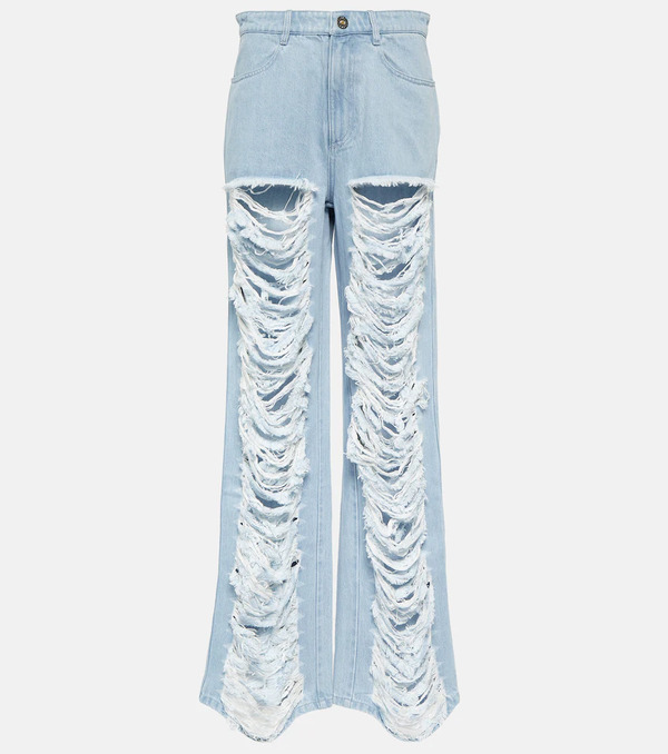  Dion Lee Dion Lee Distressed Low-rise Wide-leg Jeans 