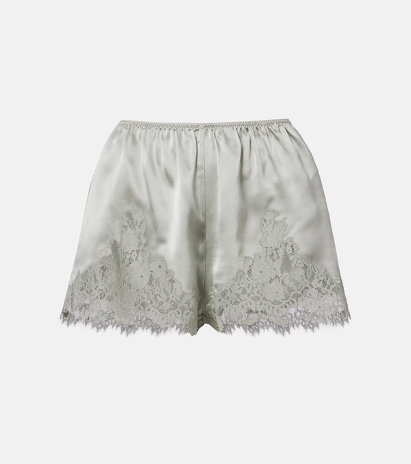  Doen Dã´en Iona Lace-trimmed Silk Shorts 