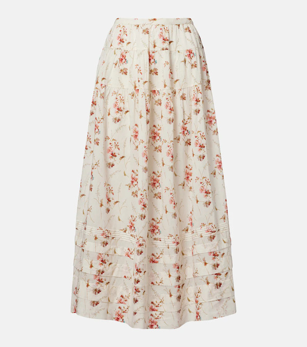  Doen Dã´en Marie Floral Cotton Maxi Skirt 