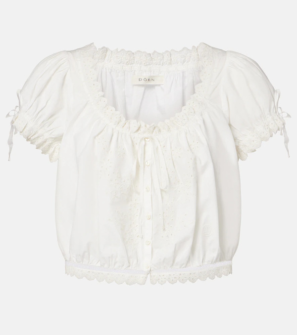  Doen Dã´en Nera Embroidered Cotton Top 