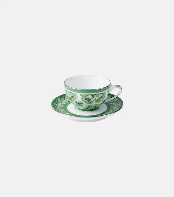  Dolce&gabbana Casa Dolce&gabbana Casa Majolica Espresso Cup And Saucer Set 