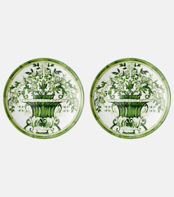  Dolce&gabbana Casa Dolce&gabbana Casa Majolica Set Of 2 Porcelain Dessert Plates 