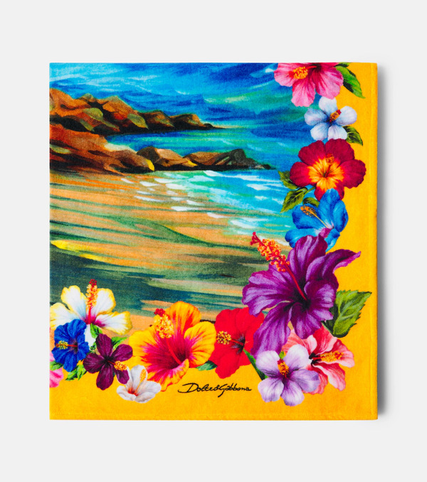  Dolce&gabbana Casa Dolce&gabbana Casa Printed Cotton Terry Beach Towel 