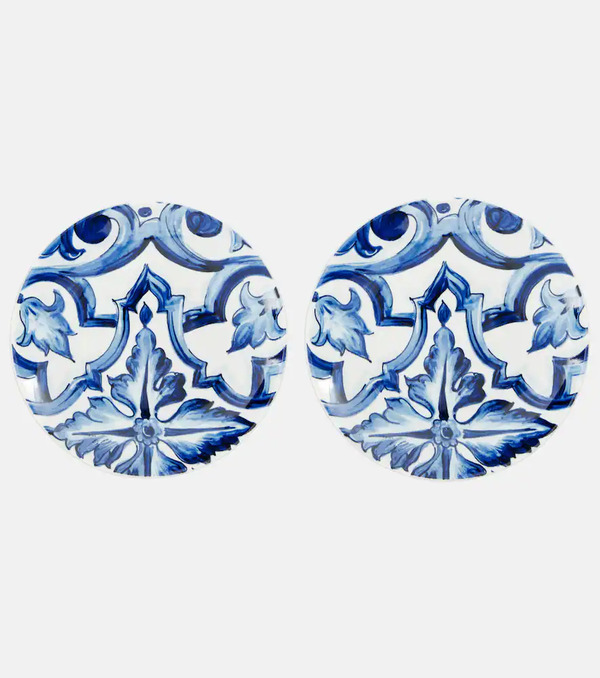  Dolce&gabbana Casa Dolce&gabbana Casa Set Of 2 Porcelain Dessert Plates 