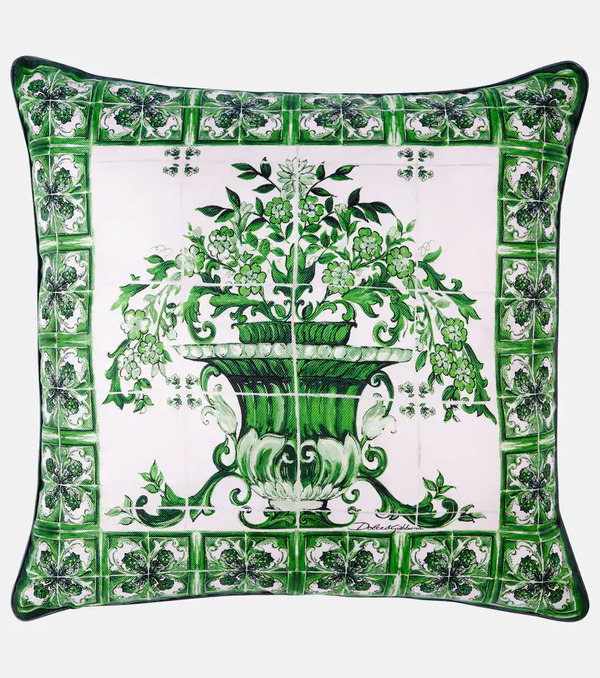  Dolce&gabbana Casa Dolce&gabbana Casa Small Printed Silk Twill Cushion 