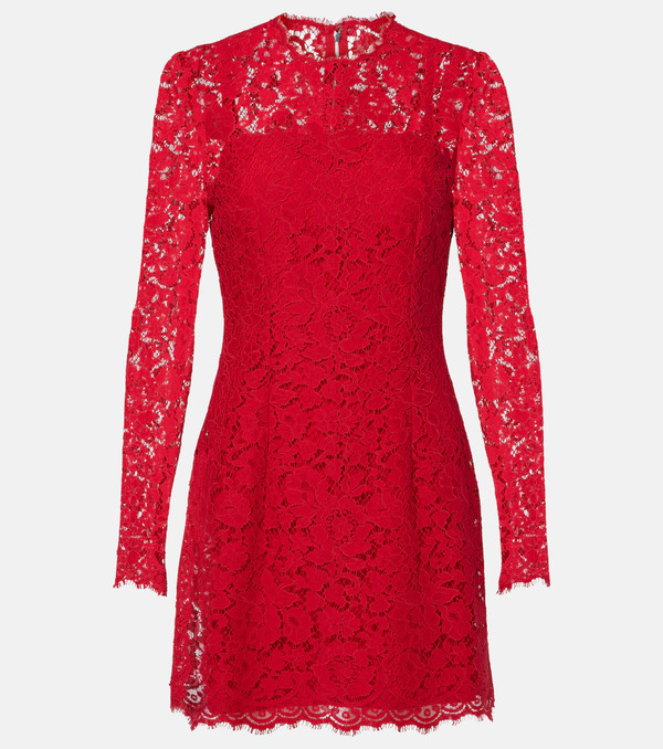  Dolce&gabbana Dolce&gabbana Cotton-blend Lace Minidress 