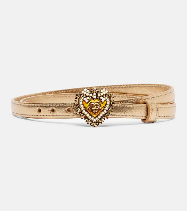  Dolce&gabbana Dolce&gabbana Devotion Metallic Leather Belt 