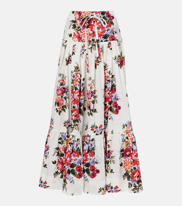  Dolce&gabbana Dolce&gabbana Floral Cotton Poplin Maxi Skirt 