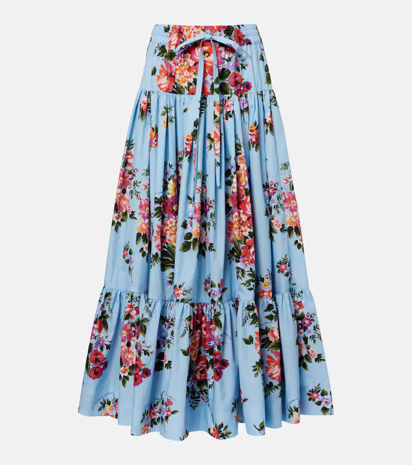  Dolce&gabbana Dolce&gabbana Floral Cotton Poplin Maxi Skirt 