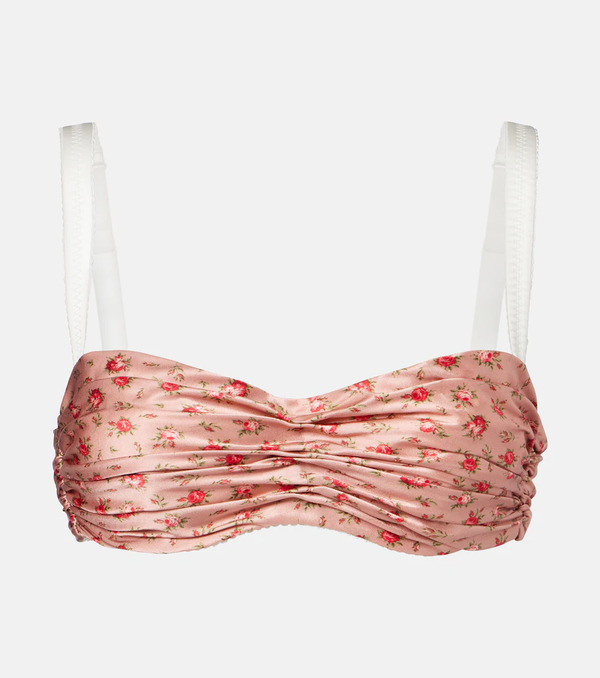  Dolce&gabbana Dolce&gabbana Floral Draped Silk Satin Bra 