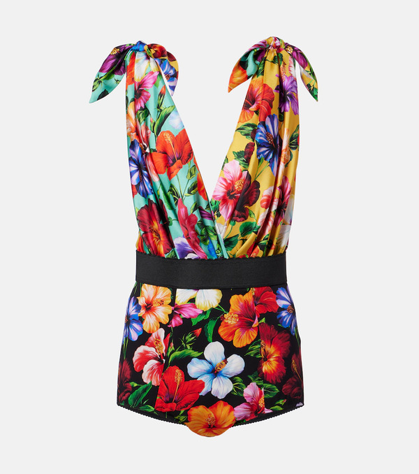  Dolce&gabbana Dolce&gabbana Floral Silk-blend Playsuit 