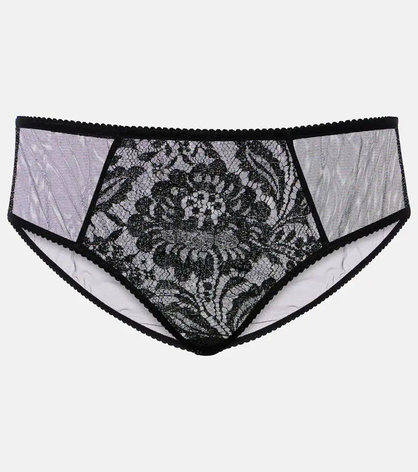  Dolce&gabbana Dolce&gabbana High-rise Lace And Tulle Briefs 