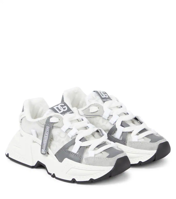  Dolce&gabbana Kids Dolce&gabbana Kids Airmaster Dg Leather-trimmed Sneakers 