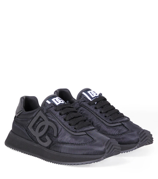  Dolce&gabbana Kids Dolce&gabbana Kids Dg Leather-trimmed Snekaers 