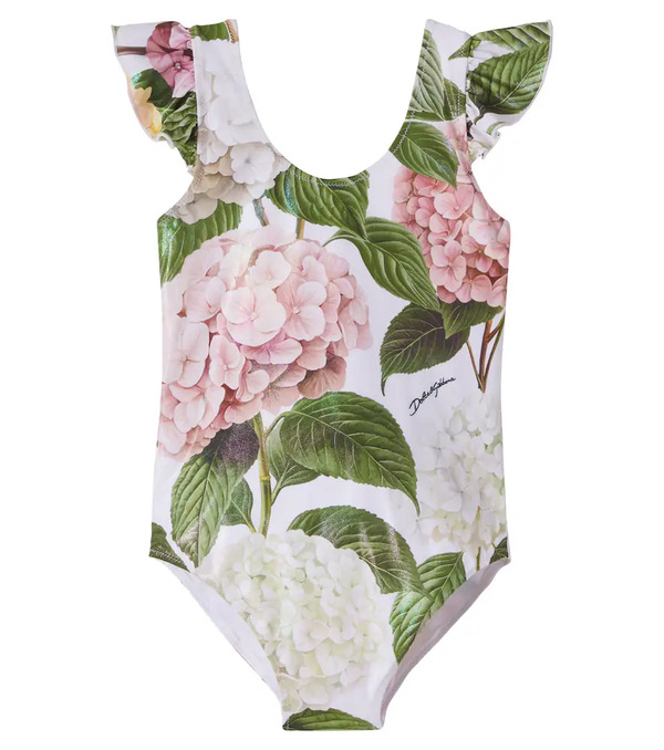  Dolce&gabbana Kids Dolce&gabbana Kids Floral Ruffled Swimsuit 