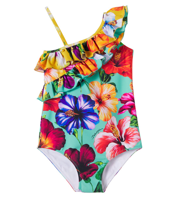  Dolce&gabbana Kids Dolce&gabbana Kids Floral Ruffled Swimsuit 