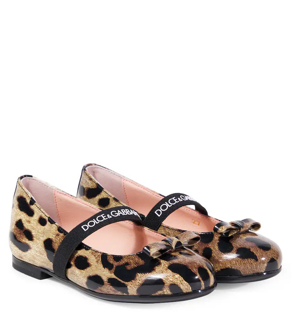  Dolce&gabbana Kids Dolce&gabbana Kids Leopard-print Leather Ballet Flats 