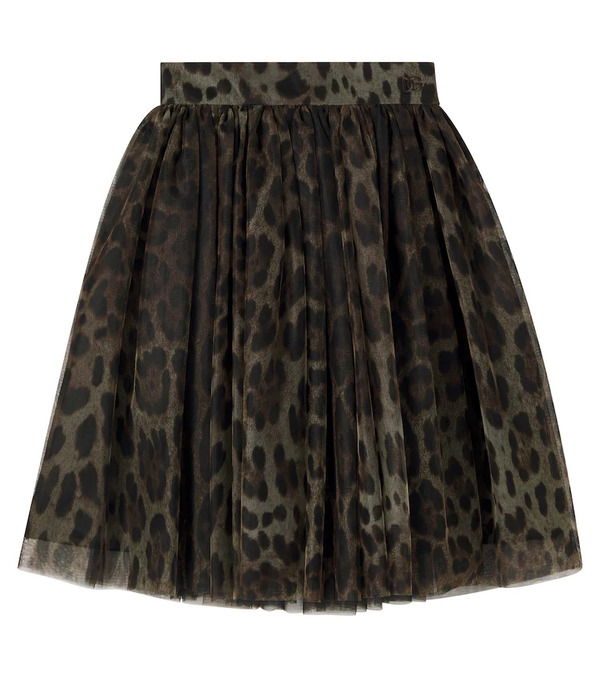  Dolce&gabbana Kids Dolce&gabbana Kids Leopard-print Tulle Skirt 