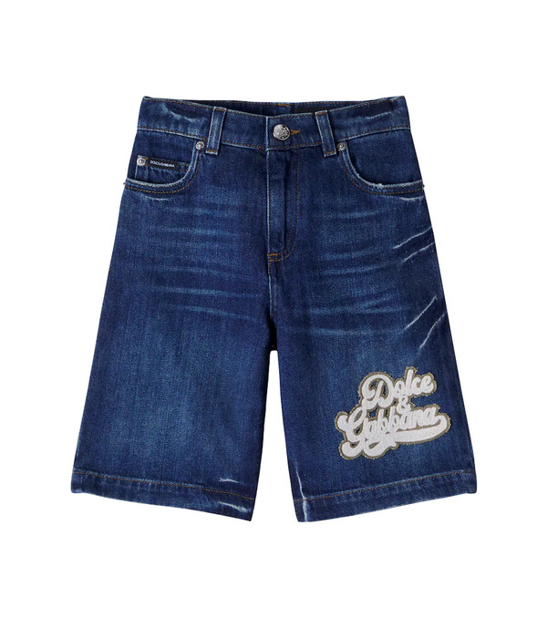  Dolce&gabbana Kids Dolce&gabbana Kids Logo Appliquã© Denim Shorts 