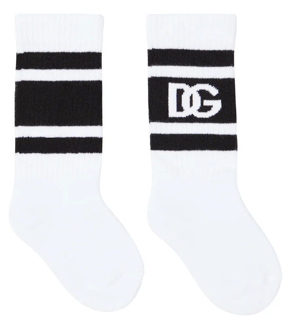  Dolce&gabbana Kids Dolce&gabbana Kids Logo Cotton-blend Socks 
