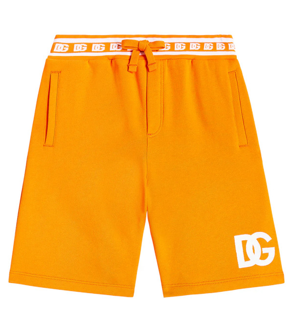  Dolce&gabbana Kids Dolce&gabbana Kids Logo Cotton Jersey Shorts 