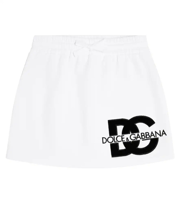  Dolce&gabbana Kids Dolce&gabbana Kids Logo Cotton Jersey Skirt 
