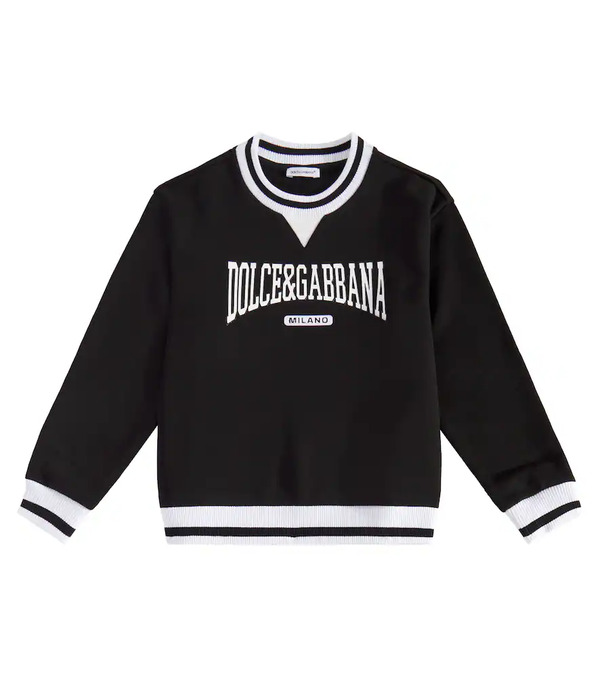 Dolce&gabbana Kids Dolce&gabbana Kids Logo Cotton Jersey Sweatshirt 