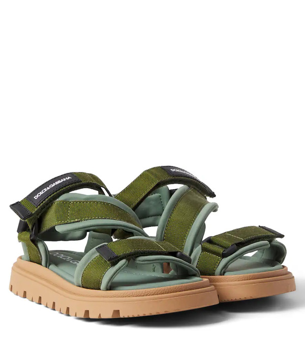  Dolce&gabbana Kids Dolce&gabbana Kids Logo Grosgrain Sandals 