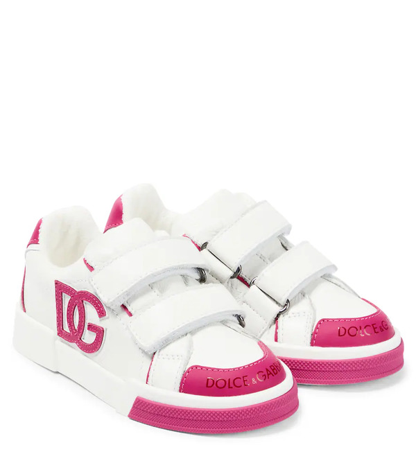  Dolce&gabbana Kids Dolce&gabbana Kids Logo Leather Low-top Sneakers 