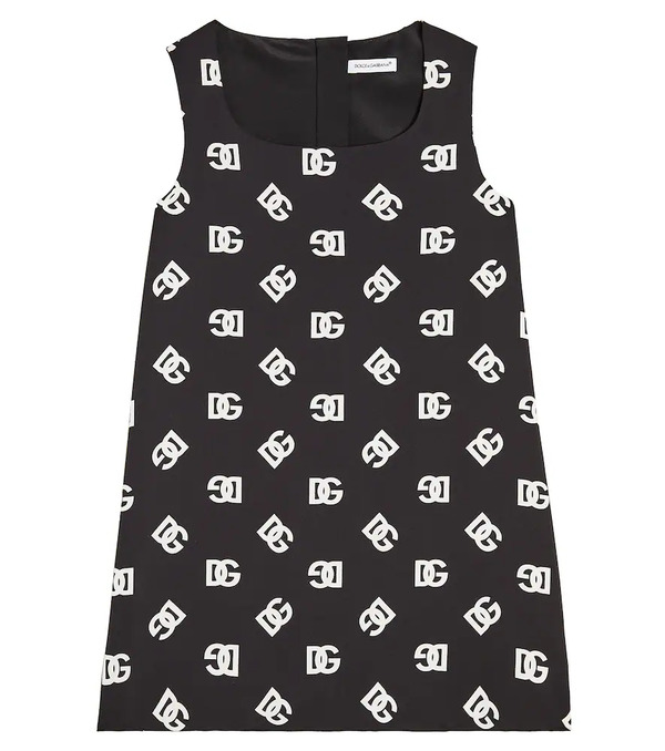  Dolce&gabbana Kids Dolce&gabbana Kids Logo Silk-blend Dress 