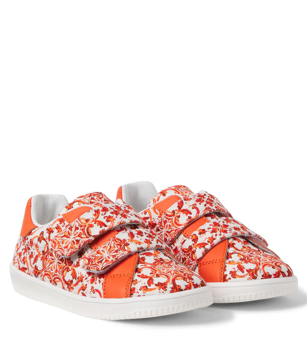  Dolce&gabbana Kids Dolce&gabbana Kids Majolica Canvas Sneakers 