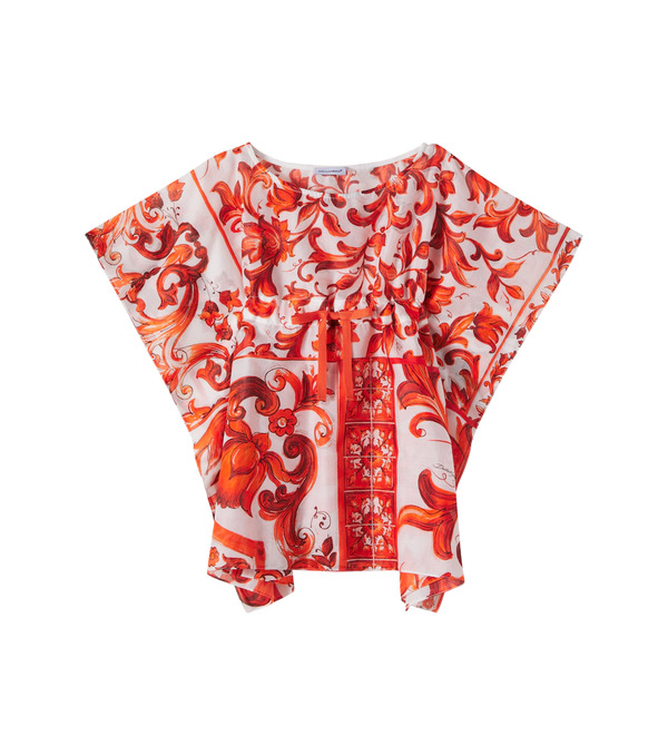  Dolce&gabbana Kids Dolce&gabbana Kids Majolica Cotton Kaftan 
