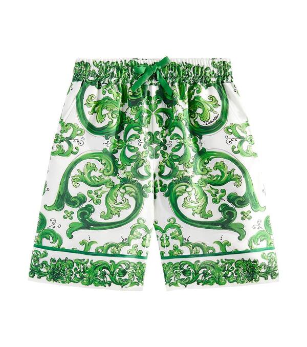  Dolce&gabbana Kids Dolce&gabbana Kids Majolica Silk Bermuda Shorts 