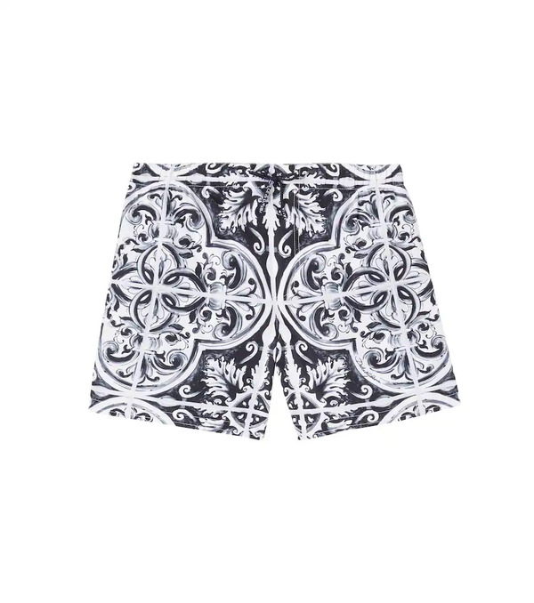  Dolce&gabbana Kids Dolce&gabbana Kids Majolica Swim Trunks 