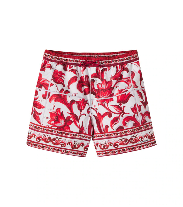  Dolce&gabbana Kids Dolce&gabbana Kids Majolica Swim Trunks 