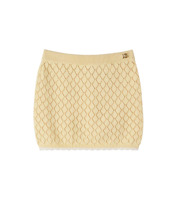  Dolce&gabbana Kids Dolce&gabbana Kids Open-knit Cotton Skirt 