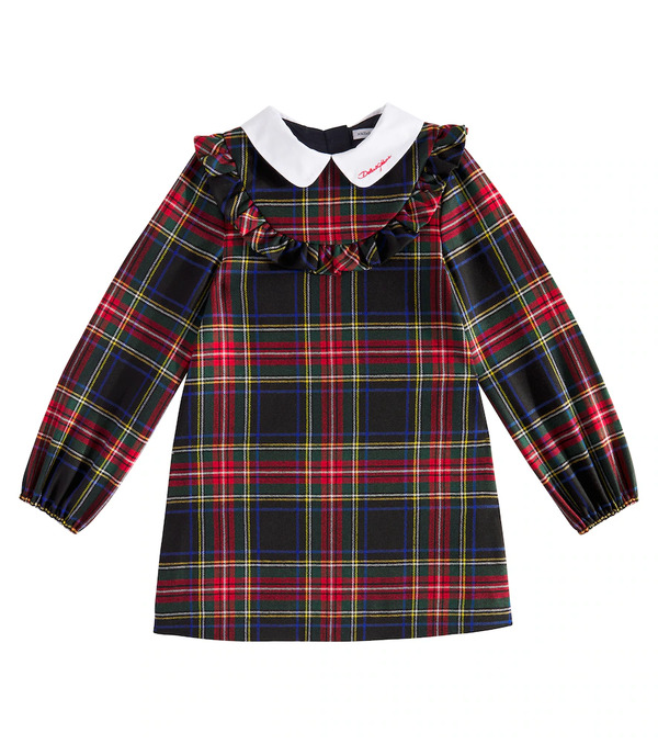  Dolce&gabbana Kids Dolce&gabbana Kids Plaid Wool-blend Dress 