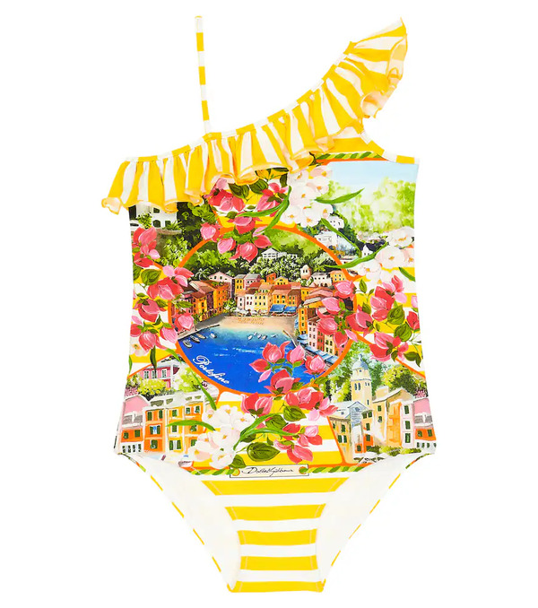  Dolce&gabbana Kids Dolce&gabbana Kids Portofino Printed Swimsuit 