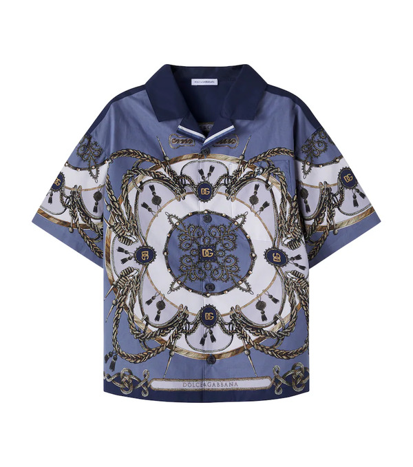  Dolce&gabbana Kids Dolce&gabbana Kids Printed Cotton Poplin Shirt 