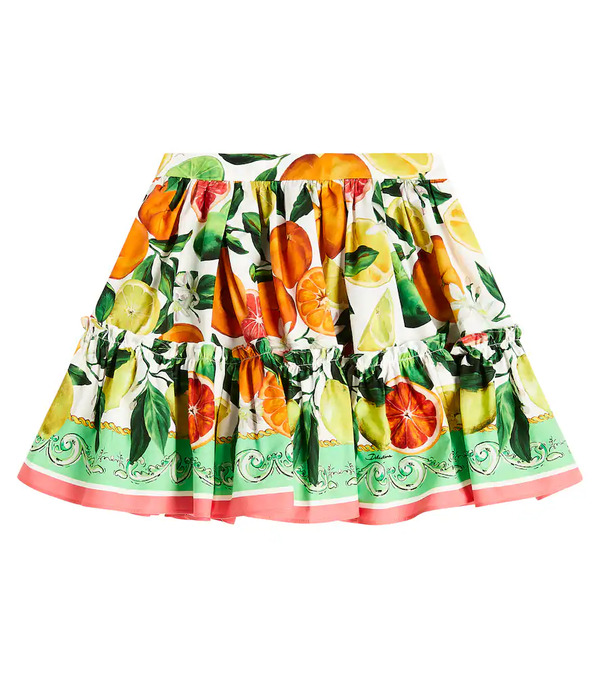  Dolce&gabbana Kids Dolce&gabbana Kids Printed Cotton Skirt 