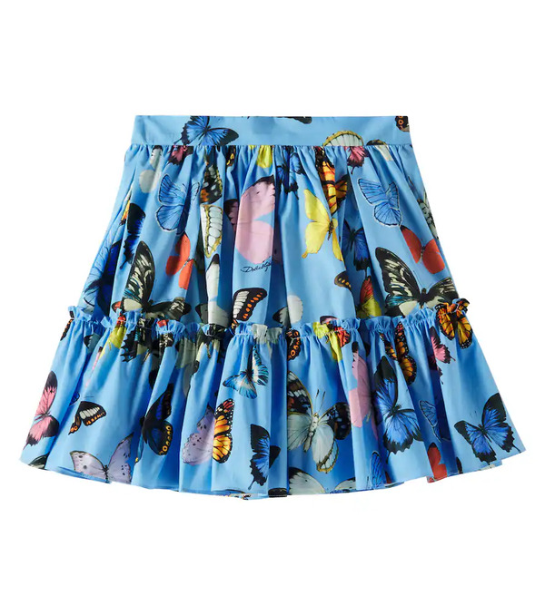  Dolce&gabbana Kids Dolce&gabbana Kids Ruffled Printed Cotton Poplin Skirt 