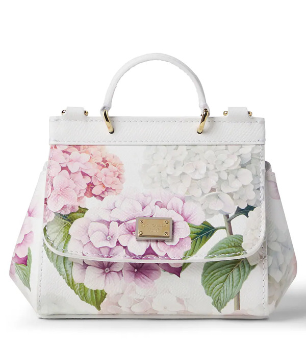  Dolce&gabbana Kids Dolce&gabbana Kids Sicily Floral Leather Shoulder Bag 
