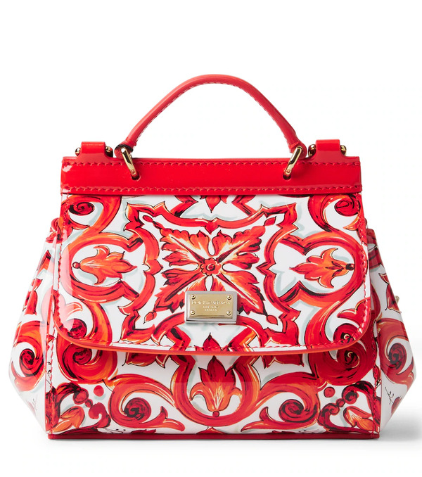  Dolce&gabbana Kids Dolce&gabbana Kids Sicily Printed Leather Shoulder Bag 