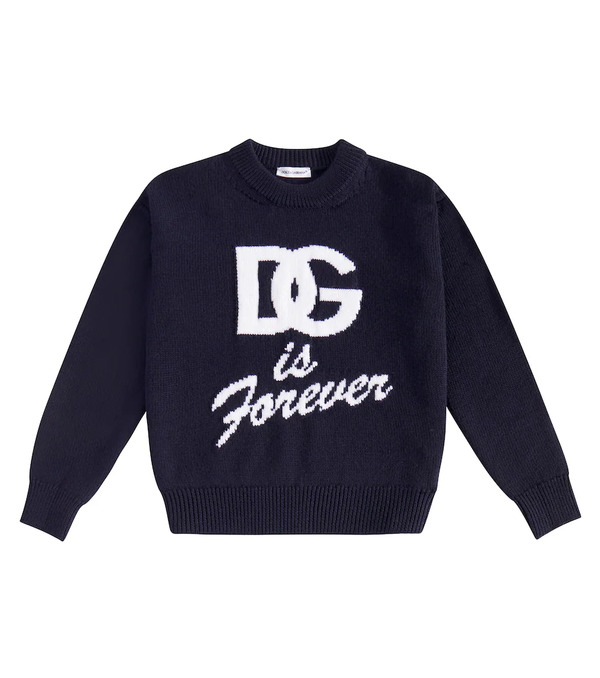  Dolce&gabbana Kids Dolce&gabbana Kids Virgin Wool Jacquard Sweater 