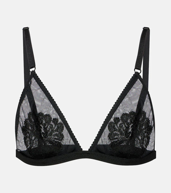  Dolce&gabbana Dolce&gabbana Lace-trimmed Mesh Bra Top 