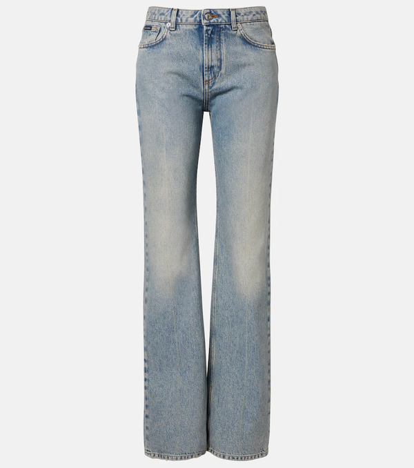  Dolce&gabbana Dolce&gabbana Leather-trimmed Straight Jeans 