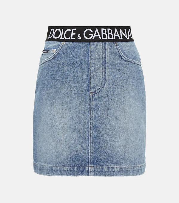  Dolce&gabbana Dolce&gabbana Logo Denim Miniskirt 