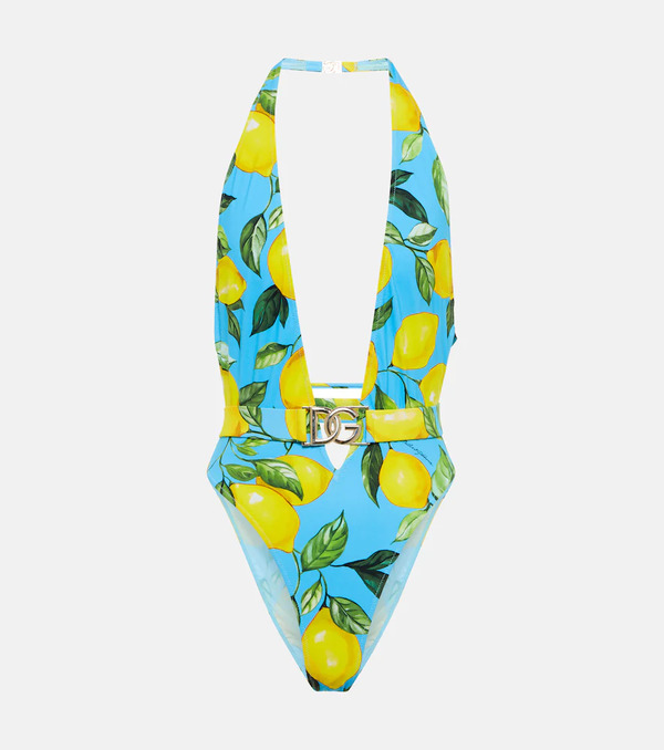  Dolce&gabbana Dolce&gabbana Printed Halterneck Swimsuit 