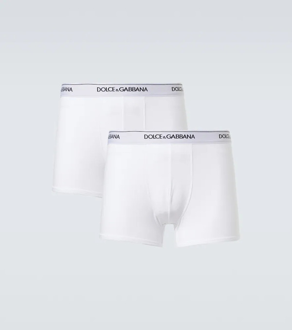  Dolce&gabbana Dolce&gabbana Set Of 2 Logo Cotton-blend Boxer Briefs 